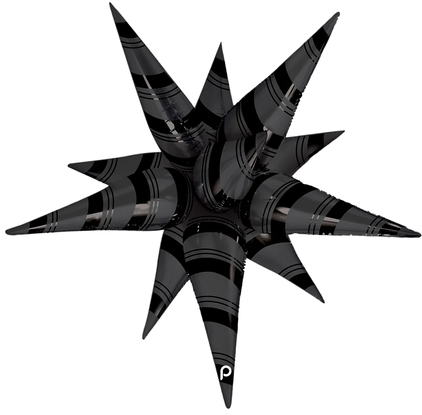 PRIMA 26" Black Matte & Shiny Stripes Starburst